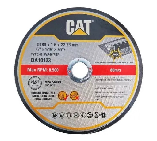 [31.DA10123] DISCO PARA CORTE METAL 7X1/16"  DA10123  CAT                                                                               