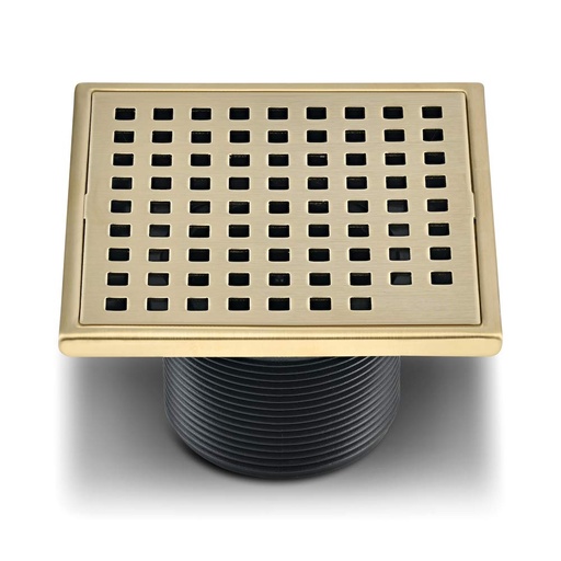 [79.QM.88.100.06GD] REJILLA CUADRADA LAGOS MIRA 5.3/4" X 5.3/4" GOLD QM