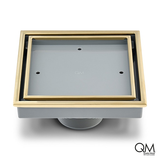 [79.QM.88.300.06GD] REJILLA CUADRADA VEIL (INSERTO DE BALDOSA) 5.3/4"X5.3/4" GOLD QM                             