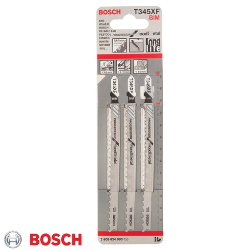 [BH.HOJ.2608636829] HOJA DE SIERRA CALADORA METAL-MADERA T345XF  BOSCH                                                                      