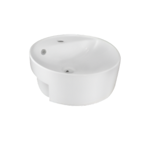 [79.16.HY-496M] LAVAMANOS  DE CERAMICA SEMI EMPOTRADO 43X43X18 CM, METALES ALEADOS                                                      