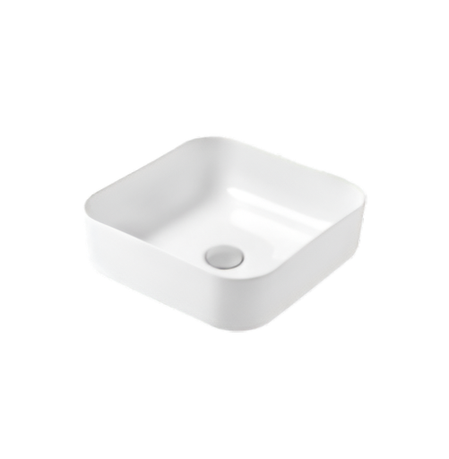 [79.16.HY-8017] LAVAMANOS DE CERAMICA SOBREPUESTO 42X42X18 CM, METALES ALEADOS