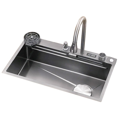 [79.77.FRE.01.14] FREGADERO MULTIFUNCIONAL UNA TINA, 75X46X22 CM, ACERO INOXIDABLE BRUSH DIAMANTE SOBRE TOPE, FRE.01.14,  BARI            