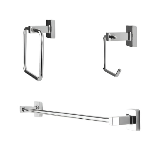 [79.M2131] JUEGO ACCESORIOS BAÑO CUADRADO 3 PZAS MHILER                                                           