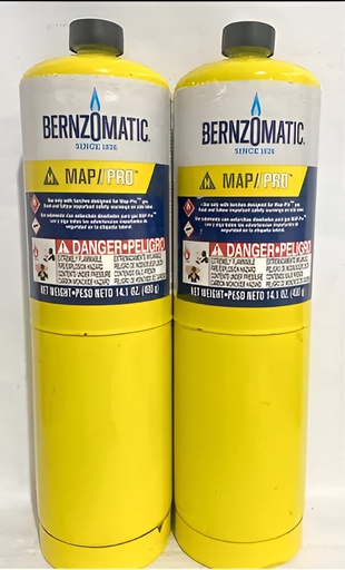 [81.01.MAP400G] BOMBONA P/SOLDAR GAS BUTANO, 400 GR,  BERNZOMATIC                                                                       