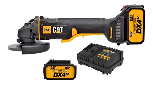 [31.DX31KC0140] KIT ESMERIL INALAMBRICO 4.1/2", 18V, CON BATERIA 4.0Ah/CARGADOR, DX31, CAT                                              
