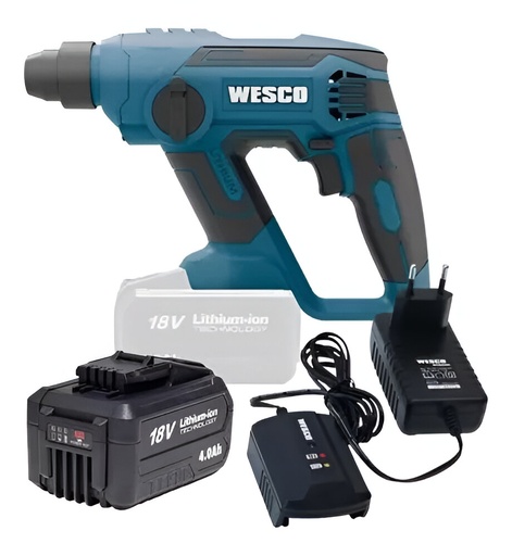 [31.WS2990KC0120] KIT ROTOMARTILLO SDS 18V, CON BATERIA 2.0Ah/CARGADOR, WS2990, WESCO                                                     