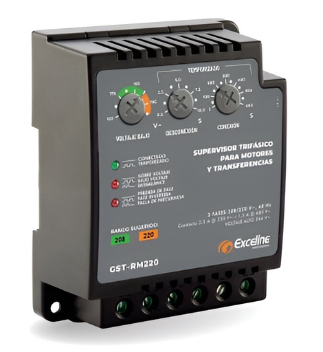 [90.02.069] SUPERVISOR TRIFASICO 208V/220V, P/MOTORES Y TRANSFERENCIA, GST-RM220, EXCELINE