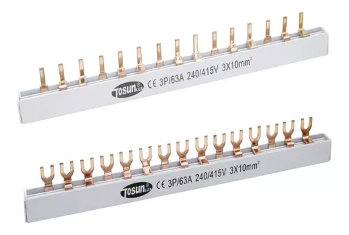 [60.11.03.FORK2P63A] BARRA DE COBRE PARA UNIR BREAKERS 2 POLOS 63AMP 1 METRO TOSUN                             