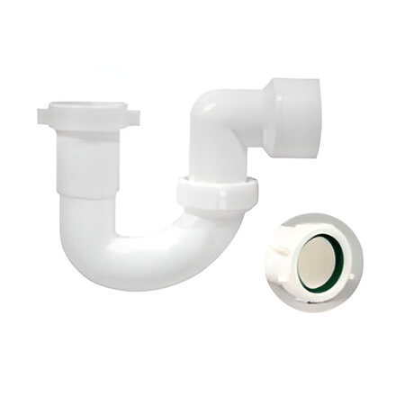 [79.M42112] SIFON PLASTICO 1.1/2" C/CODO ADAPTADOR FREGADERO MHILER