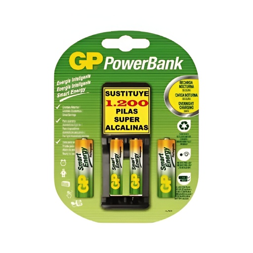 [02.02.028] CARGADOR SMART AA/AAA 2XAAA 400 mAh GP