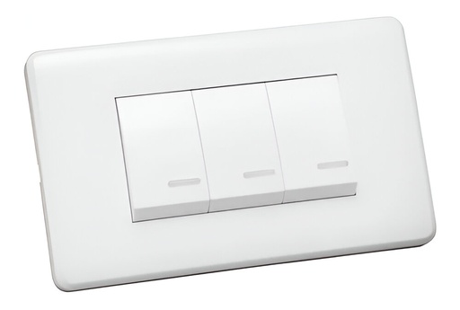 [60.12.GM86D-3M] INTERRUPTOR TRIPLE BLANCO, GENEMAX