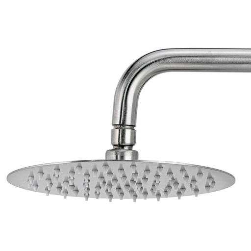 [80.BDRFL8] REGADERA REDONDA ULTRADELGADA 8", SATINADA, C/TUBO, BD-RLFL8, OMEGA