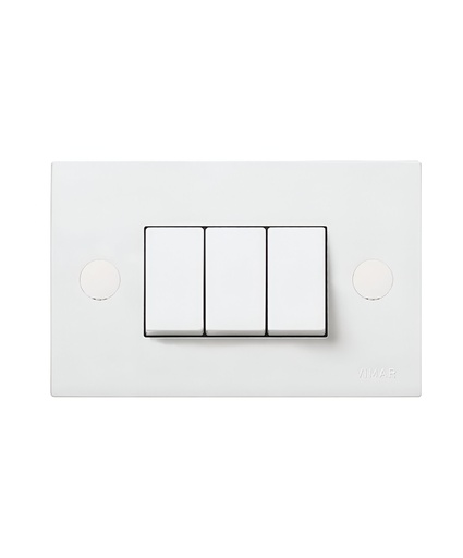 [60.16.06080] INTERRUPTOR TRIPLE 06080,BLANCO 1P/10AMP,BLOCK VIMAR