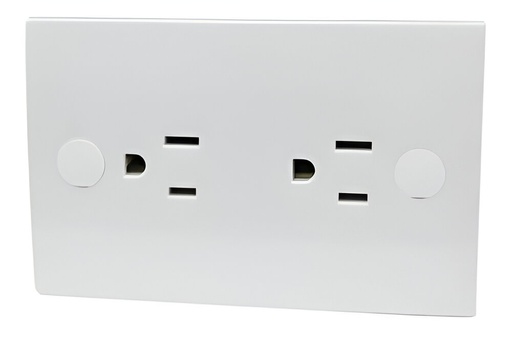 [60.16.06064] TOMACORRIENTE DOBLE 06064,BLANCO 2P/15AMP/ 120V,BLOCK VIMAR
