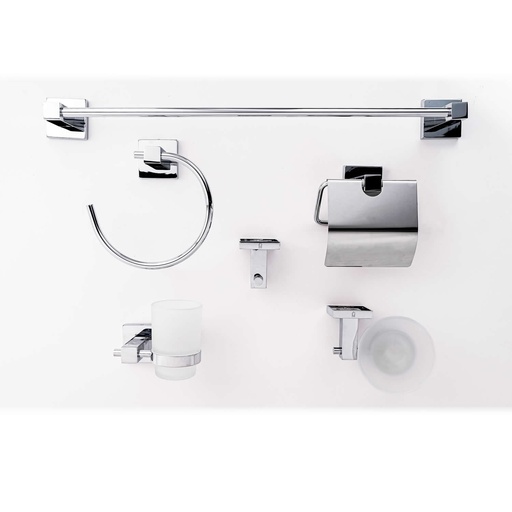 [80.50200CP] JUEGO DE ACCESORIOS P/BAÑO, CUADRADO SATINADO 50200-CP , OMEGA 
