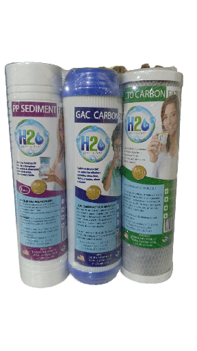 [79.18.KIT3STG] THREE PACK CARTUCHOS  P/FILTRO  CELULOSA/CARBON CBK/CARBON DEPURADOR H2O