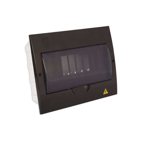[79.08.8CNCI] TABLERO PVC 8 CIRCUITOS MONOFASICO NEGRO CILES 