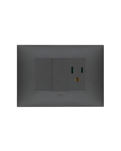 [60.16.09A74.CM.14] INTERRUPTOR SENCILLO T/AMERICANA CARBON MATE P.A NEVE UP VIMAR