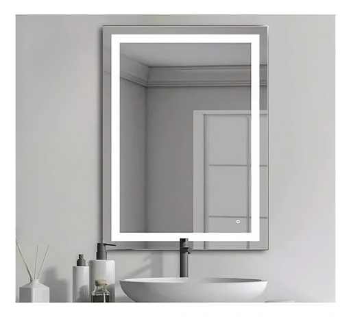 [79.ESP-100] ESPEJO LED RECTANGULAR, 60X80CM 6000K CON INTERRUPTOR TACTIL, ESP-100, UNIQUE