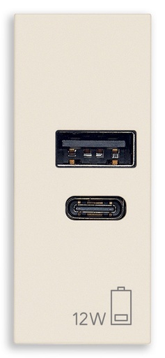 [60.16.30292.ACC] ALIMENTADOR USB A+C 5V 2.4A CANAPA LINEA VIMAR