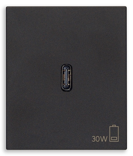 [60.16.30298.G] ALIMENTADOR USB C PD 30W NEGRO LINEA VIMAR