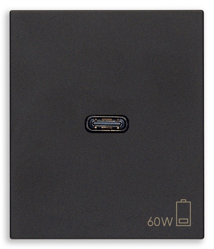[60.16.30298.60G] ALIMENTADOR USB C PD 60W NEGRO LINEA VIMAR