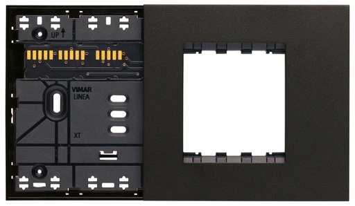 [60.16.32614.G] SOPORTE XT 4M COMBINADO+PLACA NEGRO LINEA VIMAR