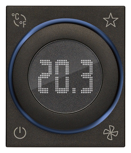[60.16.30471.G] TERMOSTATO ROTATORIO DOMOTICO 2M NEGRO LINEA VIMAR