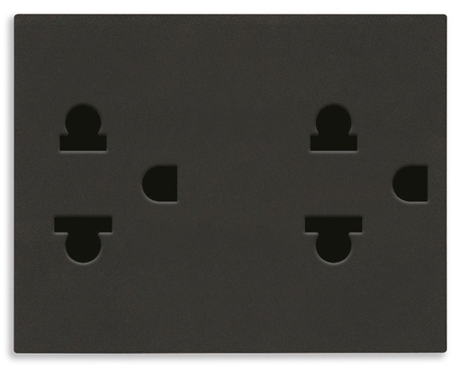[60.16.30249.G] TOMACORRIENTE DOBLE 2P+T USA+EU NEGRO LINEA VIMAR