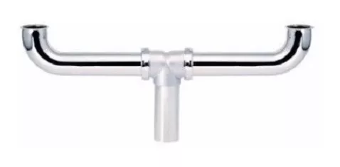 [02.03.PB9005P] COLECTOR DOBLE P/FREGADERO C/ROSCA PLATEADO P-B9005P COFLEX