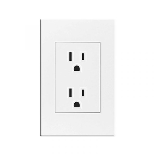 [KOB-E7228W] RECEPTACULO DOBLE C/TIERRA 15AMP - 125V BLANCO-DELUXE,TANIA