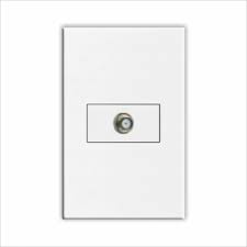 [KOB-E7152WMS] TOMA PARA CABLE COAXIAL BLANCO METALICO PLATA,TANIA