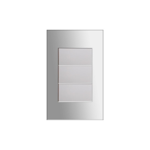 [KOB-E7313WMS] INTERRUPTOR TRIPLE 15AMP - 125V BLANCO METALICO PLATA,TANIA