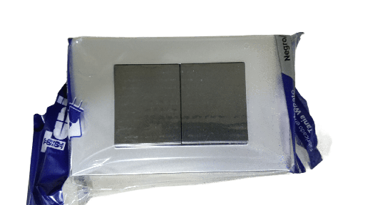 [KOB-E7200BMS] INTERRUPTOR DOBLE 15AMP - 125V NEGRO METALICO PLATA,TANIA