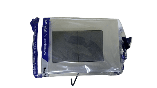 [KOB-E7200BMST] INTERRUPTOR DOBLE TRIWAY 15AMP - 125V NEGRO METALICO PLATA,TANIA