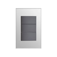 [KOB-E7313BMS] INTERRUPTOR TRIPLE 15AMP - 125V NEGRO METALICO PLATA,TANIA