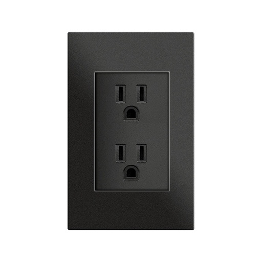 [KOB-E7228B] RECEPTACULO DOBLE C/TIERRA 15AMP - 125V NEGRO,TANIA