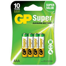 [02.02.0054] BATERIA "AAA" SUPER X 4 ALCALINA GP