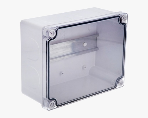 [79.08.17X22X9TTR] CAJA DE PASO TRANSPARENTE 17 x 22 x 9 CM  IP65 TT C/RIEL BLANCO CILES