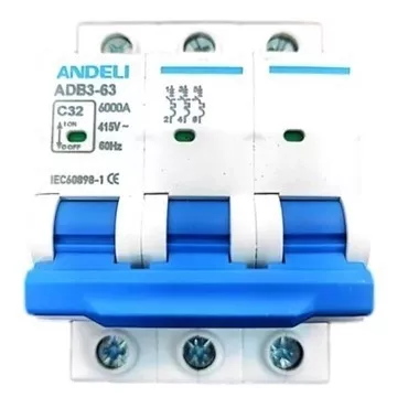 [60.19.ADB3-63-3P-63A] BREAKER TERMOMAGNETICO SERIE ADB3-63-3P-63A C CURVE ANDELI