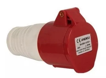 [60.19.AM-324] TOMA INDUSTRIAL HEMBRA 3P+T 380 - 415V 32A IP44 EMPOTRABLE ANDELI