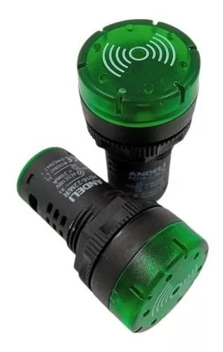 [60.19.AD16-22M/V-220V] ALARMA AUDIBLE CON LUZ (FLASH LIGHT) VERDE 220V ANDELI