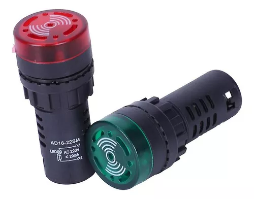 [60.19.AD16-22M/R 220V] ALARMA AUDIBLE CON LUZ (FLASH LIGHT) ROJO 220V ANDELI