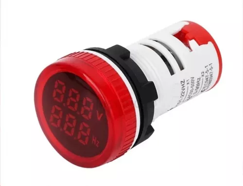 [60.19.AD101-22VHZM-R] INDICADOR DE VOLTAJE Y FRECUENCIA AD101-22VHzM ROJO AC50-500V/0-99AHz REDONDO ANDELI