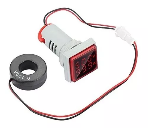 [60.19.AD101-22VAMS-R] INDICADOR DE VOLTAJE Y CORRIENTE AD101-22VAMS ROJO AC50-500V/0-100A CUADRADO ANDELI