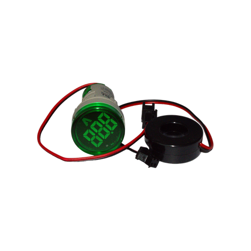 [60.19.AD101-22AM-V] INDICADOR DE AMPERAJE AD101-22AM VERDE 0-100A MAX AC380 REDONDO ANDELI