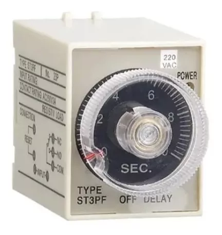 [60.19.AH3-B-220V] TEMPORIZADOR ON-DELAY, DE RANGO MULTIPLE 8 PINES AH3-B 220V ANDELI