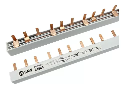 [60.19.PIN-3P-100A] BARRA DE DISTRIBUCION P/BREAKER TERM. 3P 100A 240-410V ANDELI