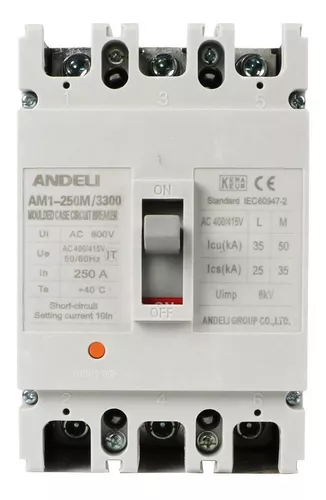 [60.19.AM1-250M-160A-3P] BREAKER 3P 160A CAJA MOLDEADA SERIE AM1 ANDELI
